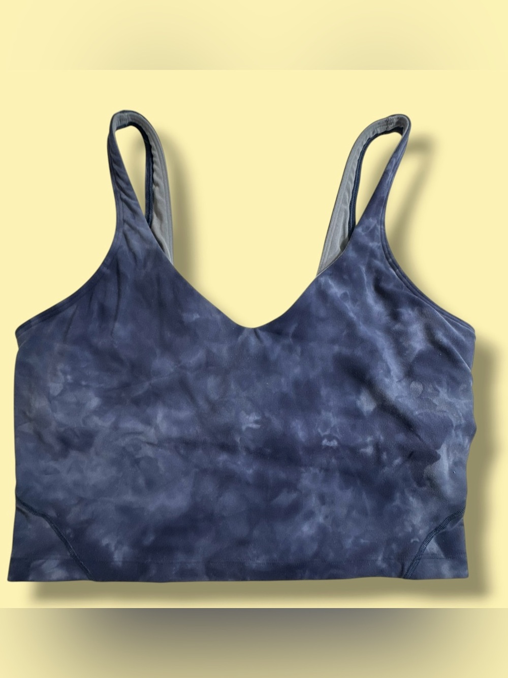 Lululemon Size 10 Align Tank Top Diamond Tye No Pads Grey Navy Blue